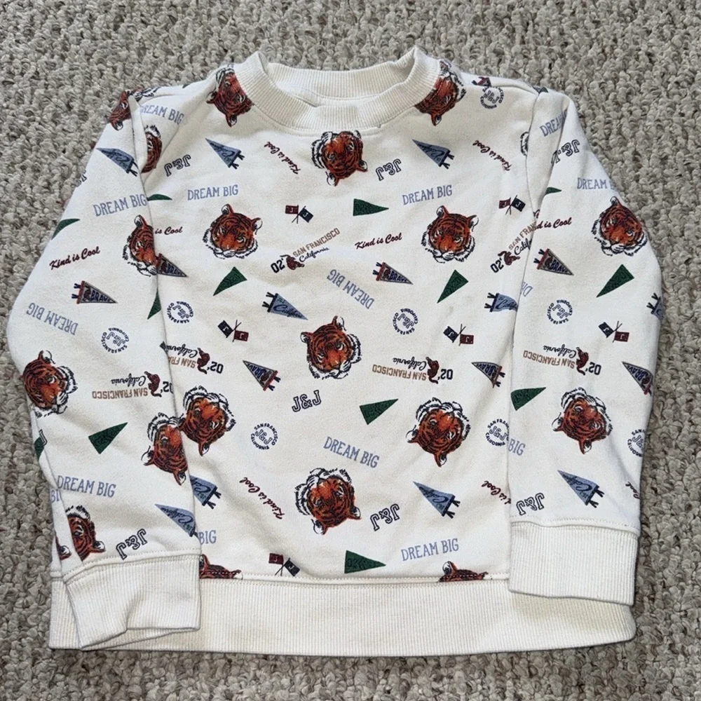 Janie and Jack Cream Crewneck Sweater size 5